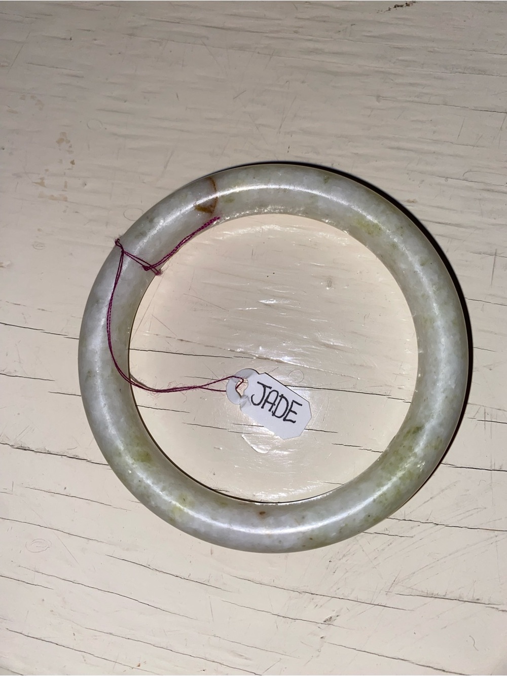 Classic Jade Stone Bangle Bracelet - Light Green